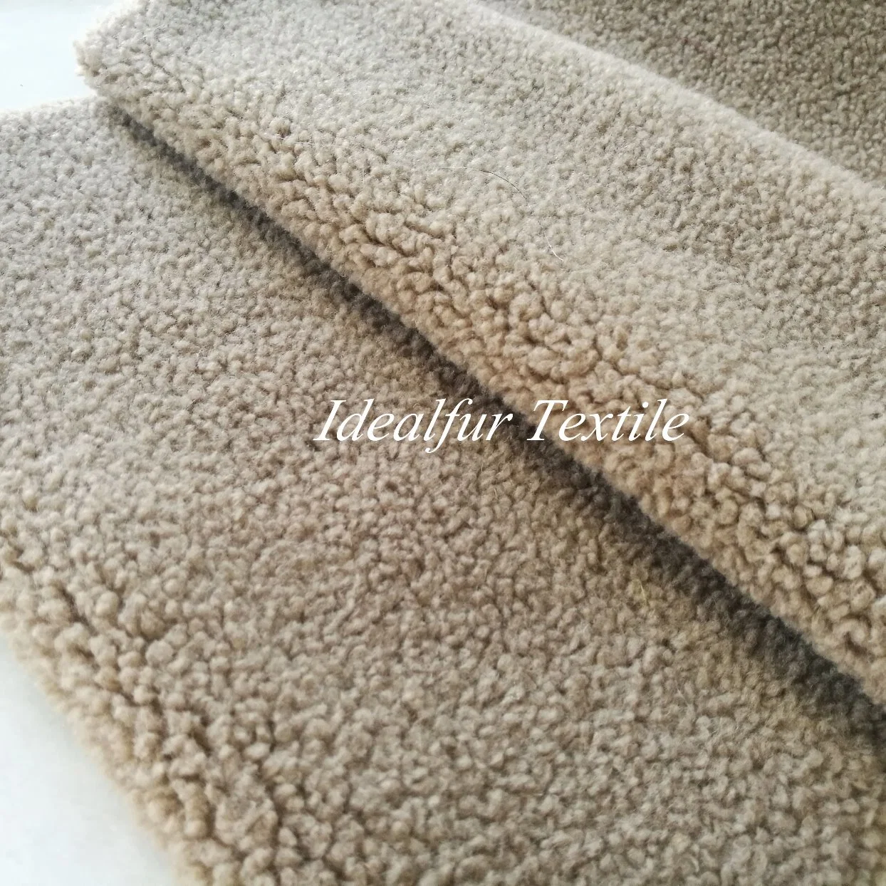 Beige Imitation Wool Sheepskin Granular Hair Fake Fur