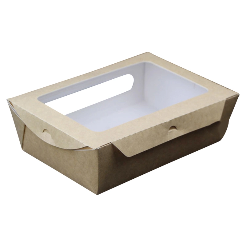 Biodegradable Custom Disposabale Sushi and Salad and Food Packaging Paper Cardboard Box with Visible Window