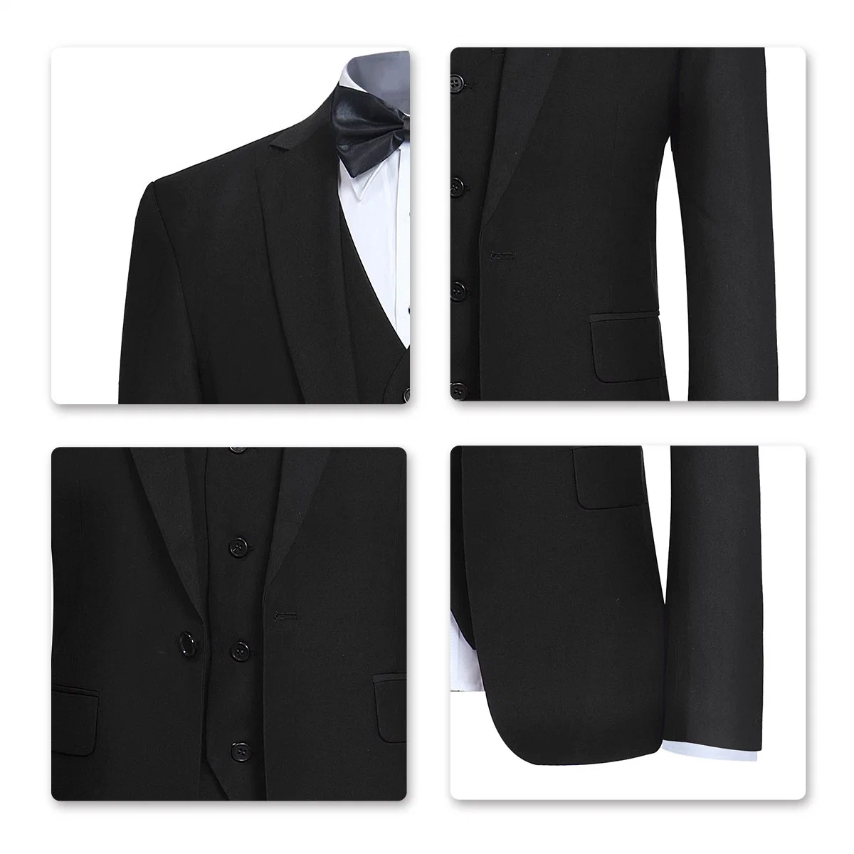 Fato masculino ajuste estreito 3 peças Business Wedding Prom ternos