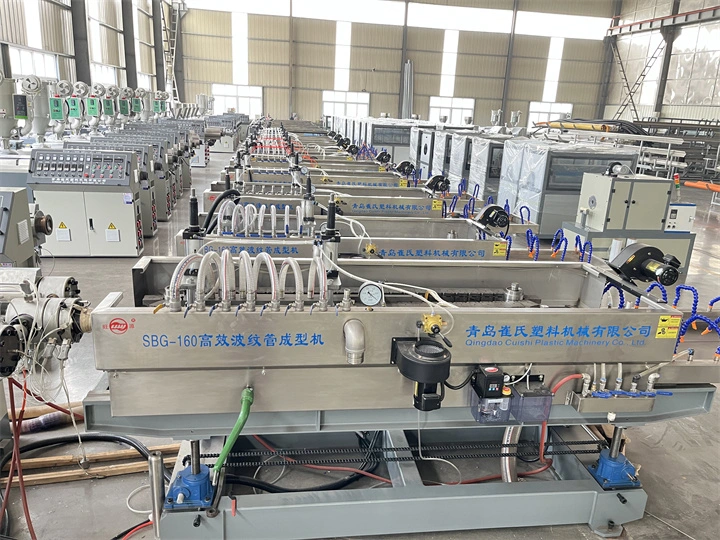 China 4 Inch Plastic Flexible Drain Pipe Corrugated HDPE Culvert Tube Extrusion Machine /Bellows Pipe Extruder Municipal Pipelines Production Line