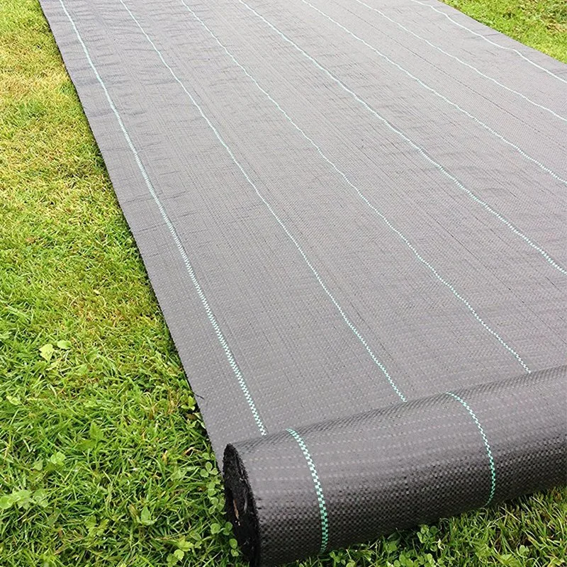 Biodegradable and Recyclable Black Color Polypropylene Weed Barrier PP Woven Ground Cover Weed Mat for Garden Lawns and Nursery