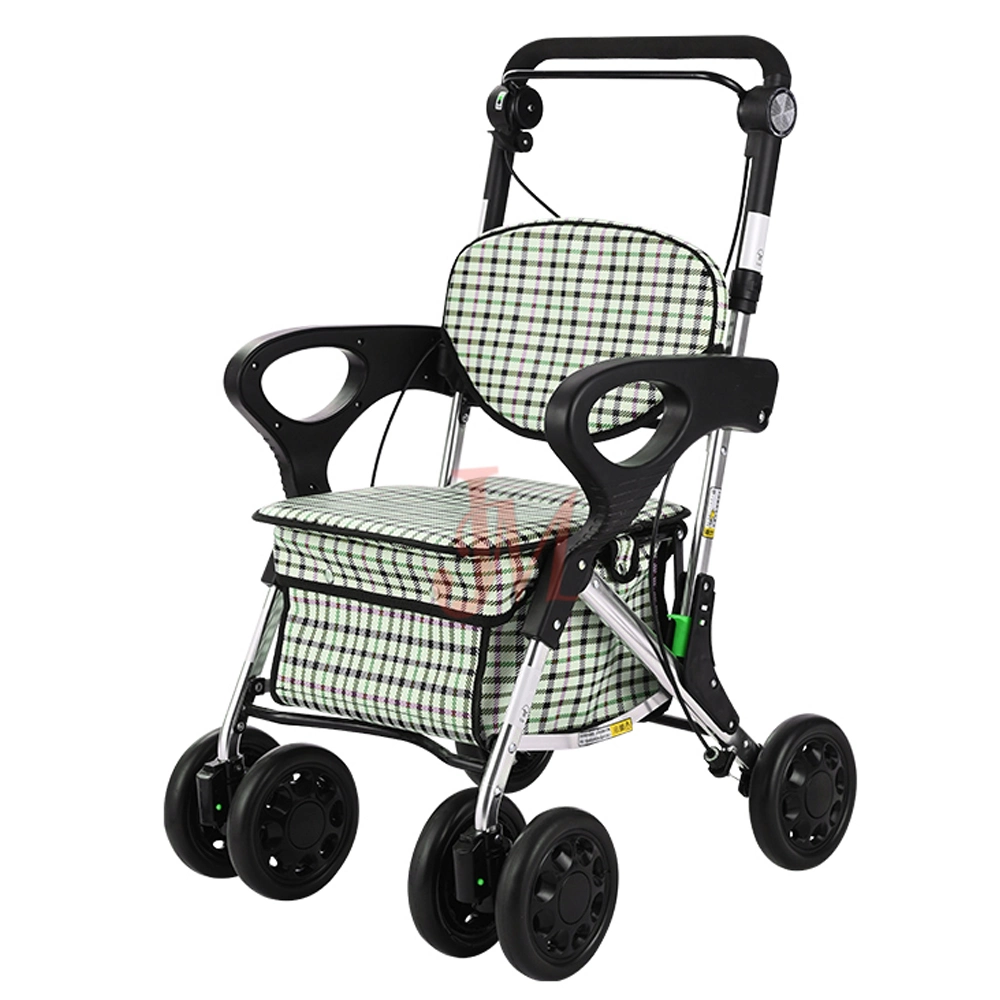 Rollator Walker aus Aluminiumlegierung mit Einkaufstasche für ältere Menschen