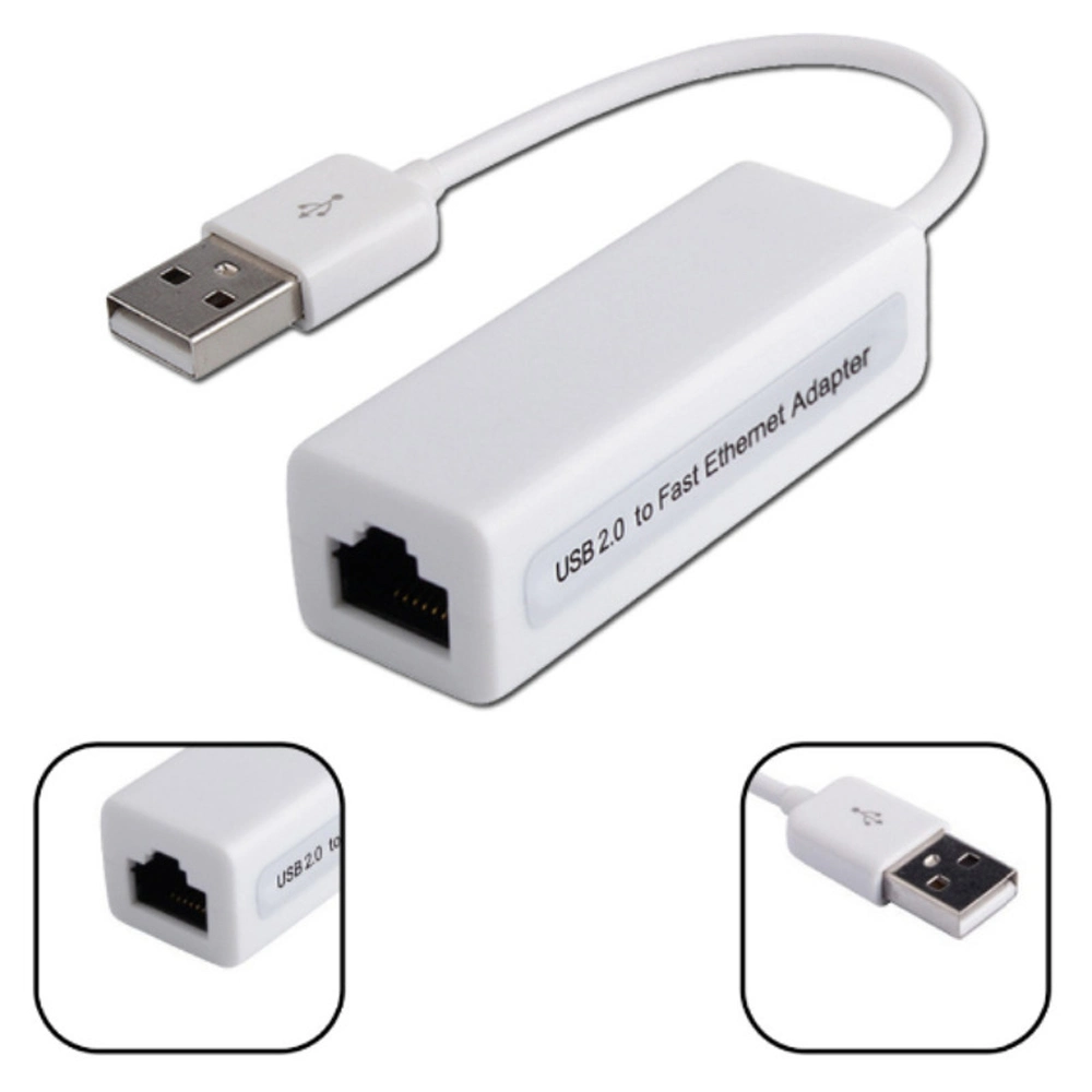 USB 2.0 Drive-Free Network Card with Cable RJ45 LAN Ethernet Converter Suitable for PC Notebook