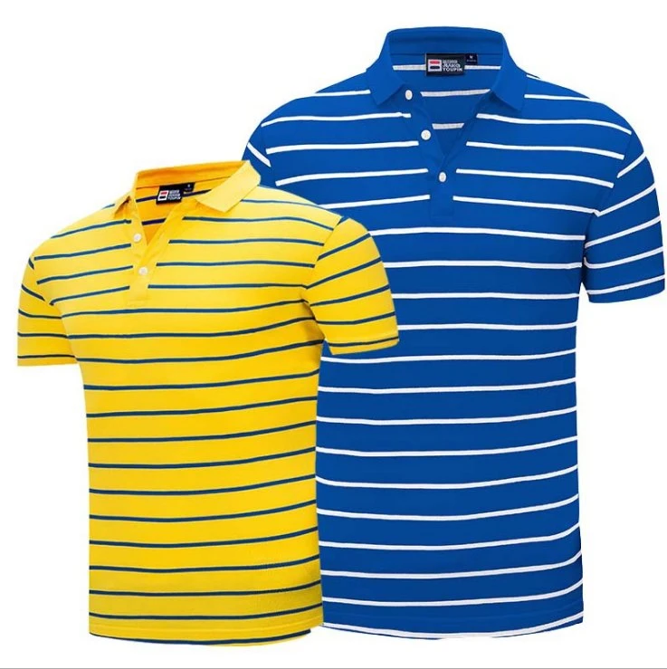 Mens Polo Shirts Moisture Wicking Stripes Dry Fit Performance Mens Golf