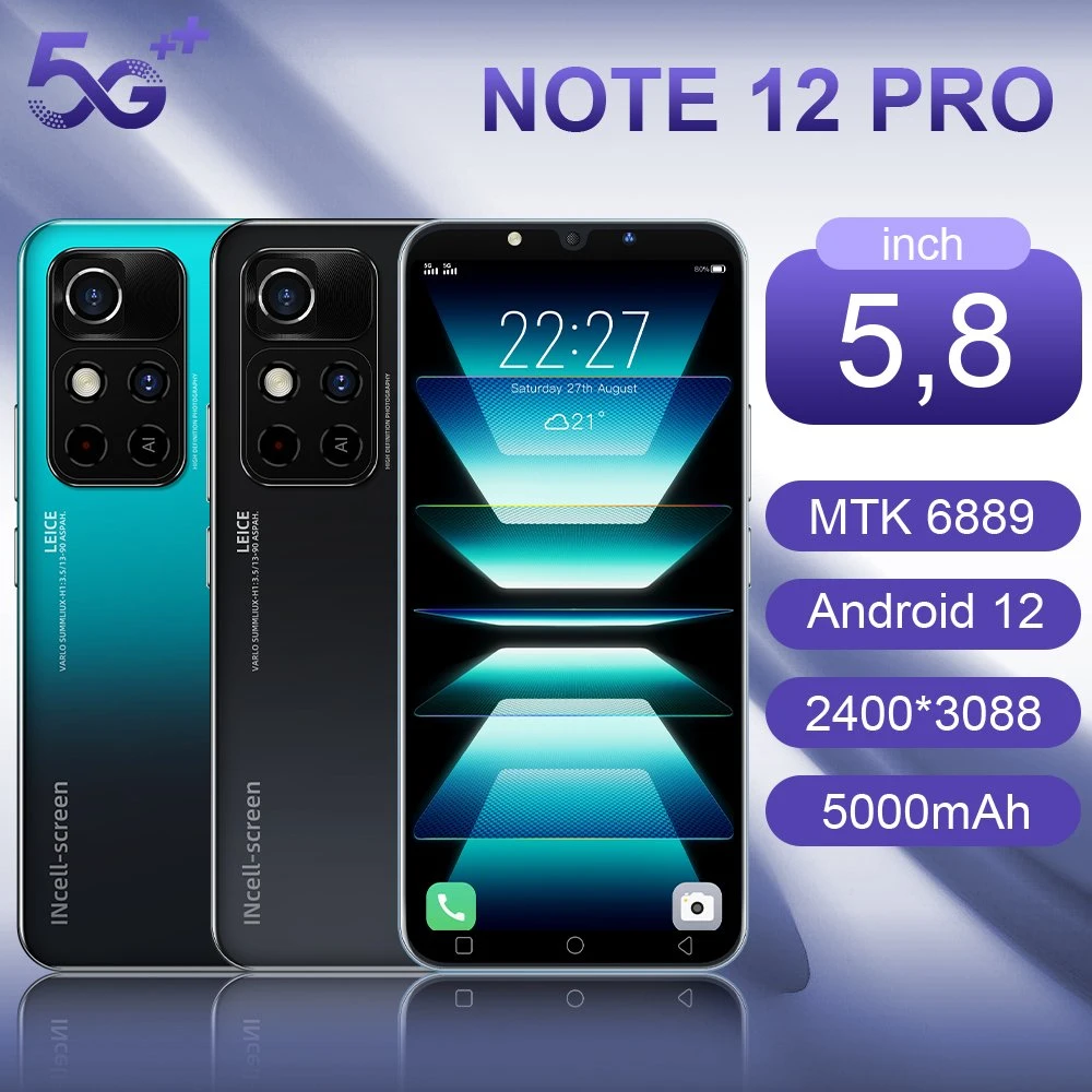 Новый мобильный телефон оптом Android Dual SIM Модель Note12 PRO 16 ГБ 1 T, 8 ГБ 512 ГБ, 4 ГБ 64 ГБ, 6 ГБ 128 ГБ, 8 ГБ 256 ГБ, Смартфон ODM/OEM Viqee готов к работе