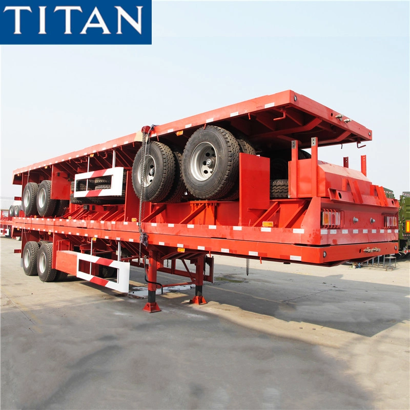 Titan 40pies de la suspensión de la plataforma giratoria transportista de contenedores comerciales Precio Remolque plano