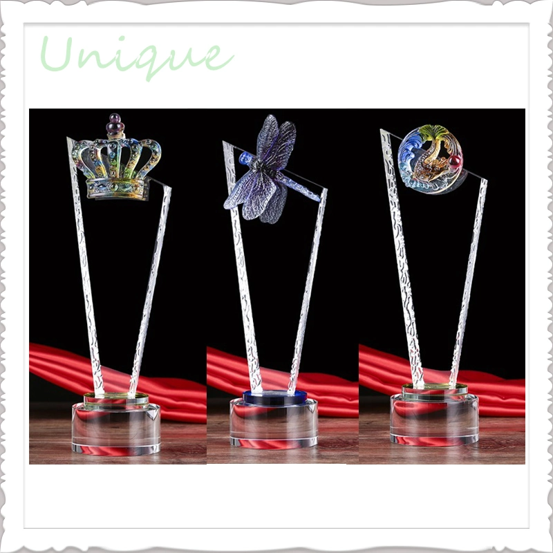 Factory Custom Wholesale/Supplier Corporate Excellence Award Sport Glass / Acrylic / K9 Crystal Trophy for Competition Award