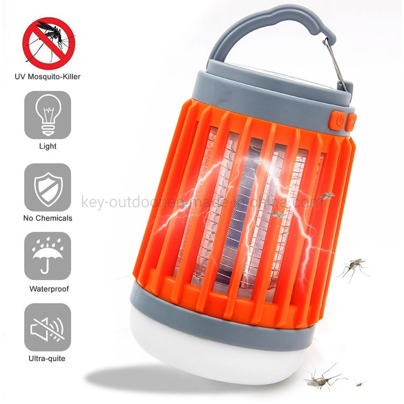 Lâmpada de luz de flash portátil recarregável no exterior Camping Mosquito Eléctrico Killer Lâmpada e COB Camping Luzes de Sinalização 2 em 1