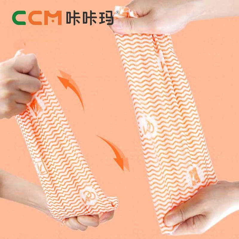 Non-Woven Fabric Hand Paper Towel Oil Absorption Sustainable Stocked Kitchen Cleaning Disposable 28PCS/Roll Dish Cloth