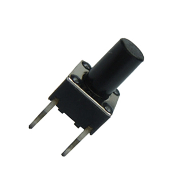 Tact Switch 6mm Square Black Plastic Lead Free