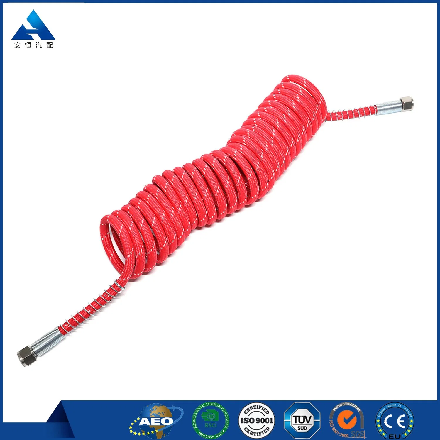 Red Blue Black Nylon Truck Trailer Air Brake Coil Hose