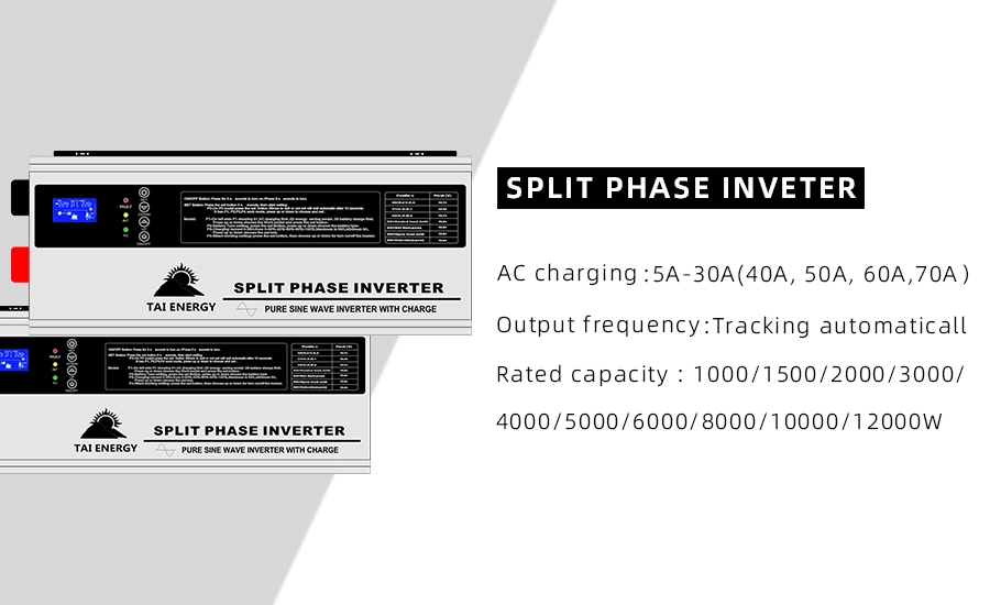 Auto Dual Output 120V 240V 1kw-8kw Split Phase Solar Power Inverter