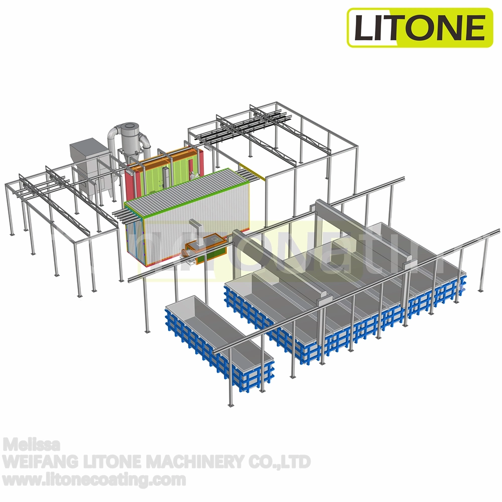 Hot Sale Aluminium Profile PP Plastic Powder Coating Booth System Fast Color Change System