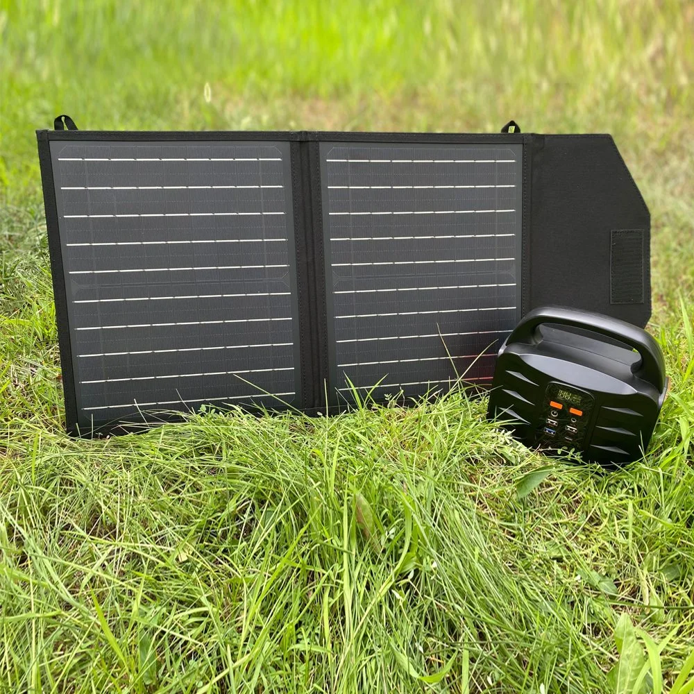 Schnelles Ladegerät Solarpanel 20W Tragbare Outdoor Mobile Max Telefon USB-Zubehörkabel, PC-Zelle, schwarz