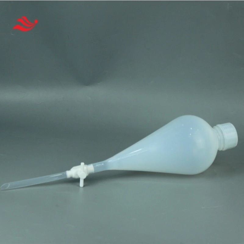 PFA Plastic Separatory Funnel with PTFE Valve Control Liquid Addition Separatory Funnel 1L