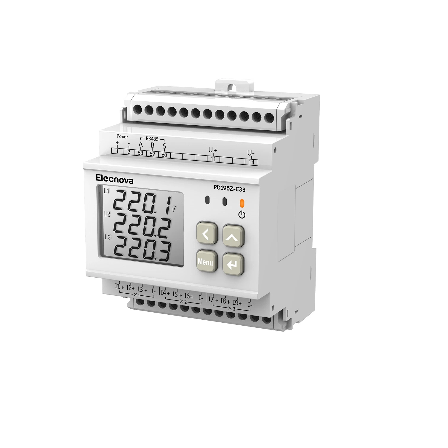 DIN Rail Mount Lora Analog Output Multi Functional Ampere Volt Digital DC Energy Meter