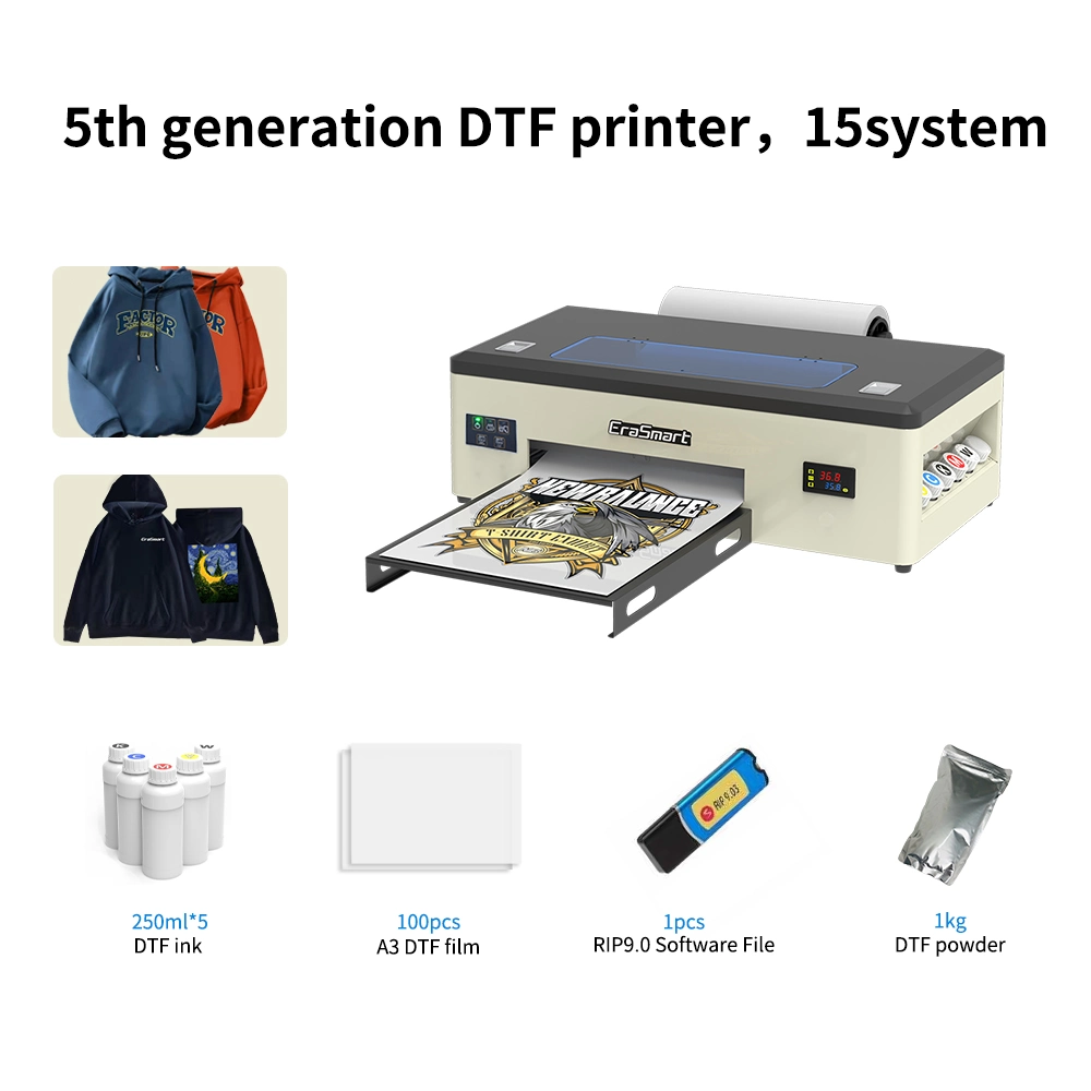 Erasmart A3 tamaño A4 Pet Dtf Rollo Digital Hoja de impresora o una película de transferencia de calor de la impresión de Epson L1800 Impresora de inyección de tinta 1390