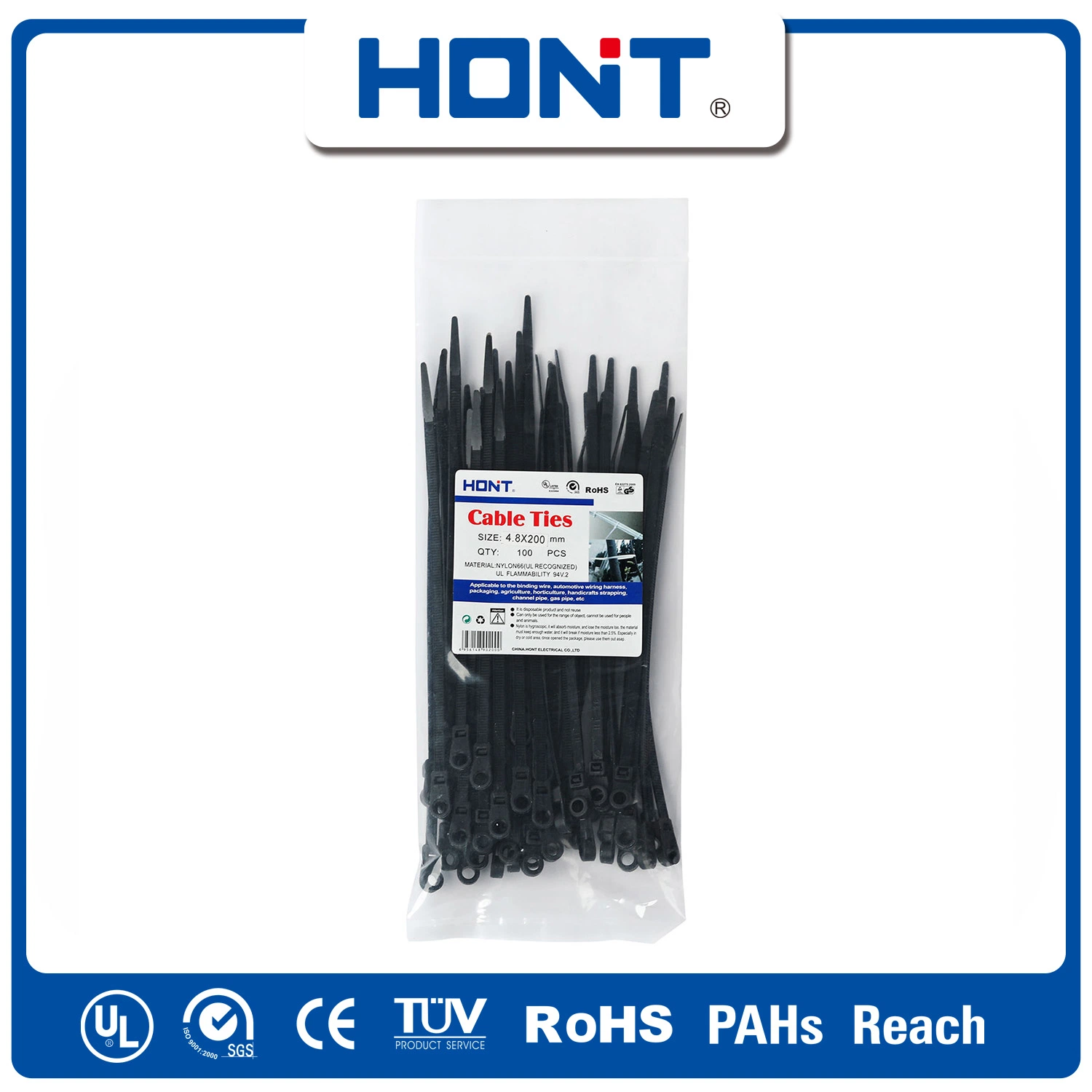 Mountable Head Self Locking Nylon Cable Ties with SGS