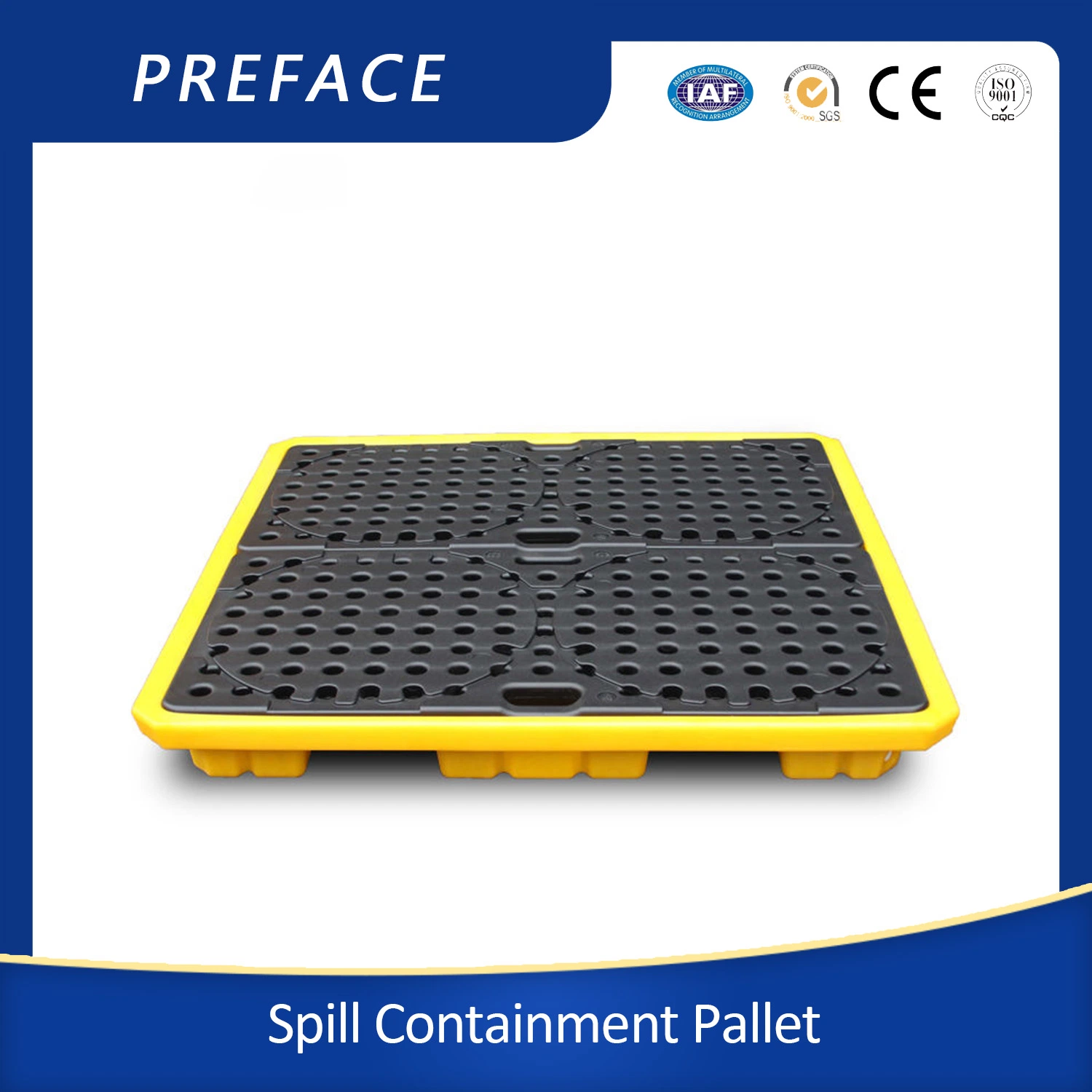 High quality/High cost performance  2 Drum Spill Contaiment Plastic Tray Pallet for Oil Chemical Leakage Control Transportation