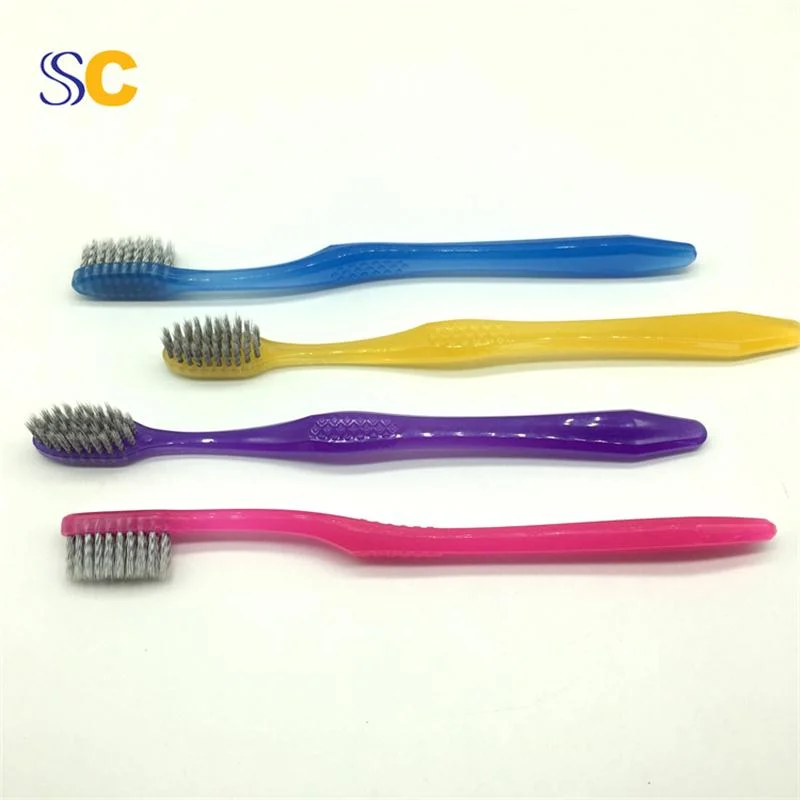 OEM Premium Nylon Bristle Rubber Handle with Tongue Scraper Adult Toothbrush