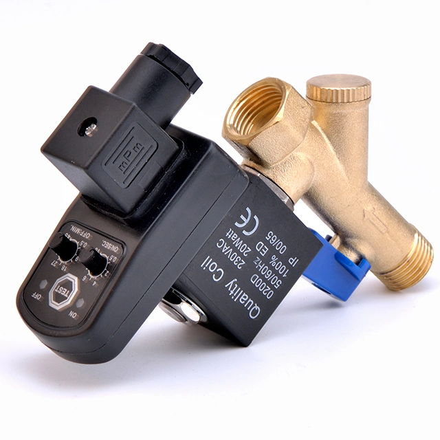 1/4'' 1/2'' Inch NPT Inlet 1/2'' Inch NPT Outlet AC220V AC110V Automatic Drain Valve for Air Compressor