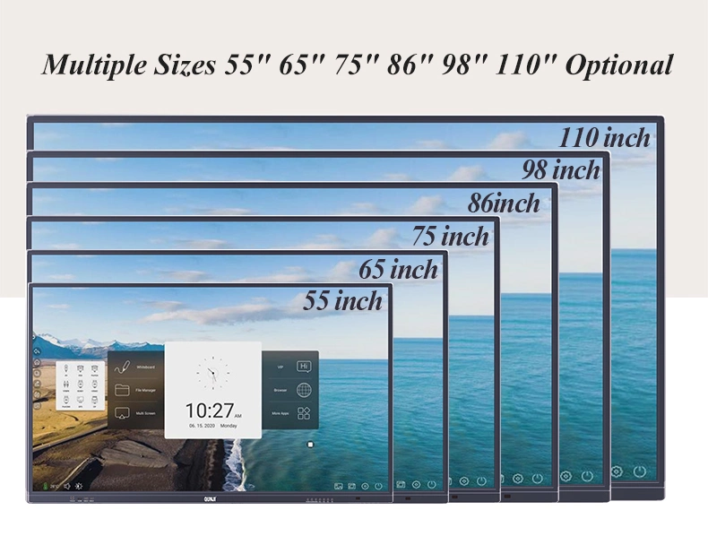 Tela sensível ao toque do dedo de 4K UHD Tripé 55 Polegadas placa inteligente quadro branco interativo de negócios para a escola e conferência de vídeo