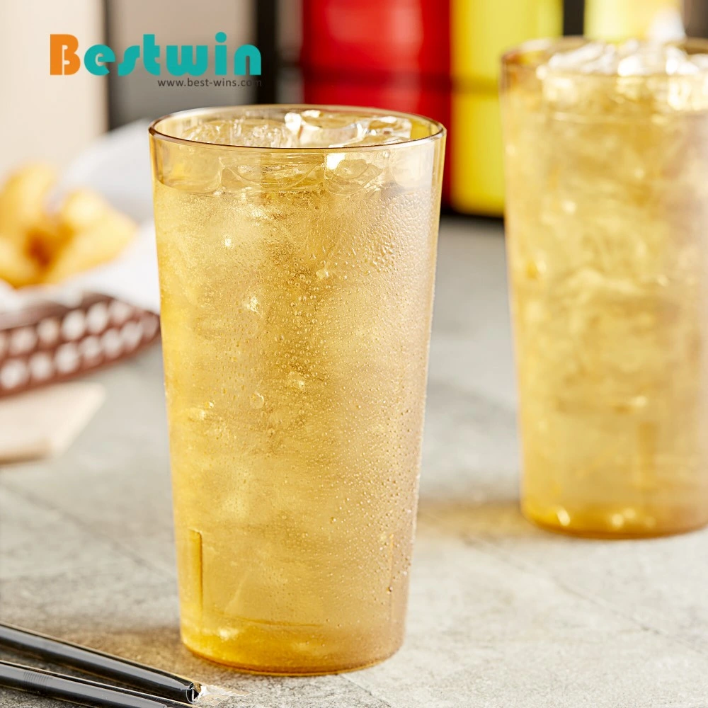 16oz 500ml Unbreakable Frosted Clear Restaurant Catering PC Tea Cup Plastic Pebbled Tumbler Drinking Glass