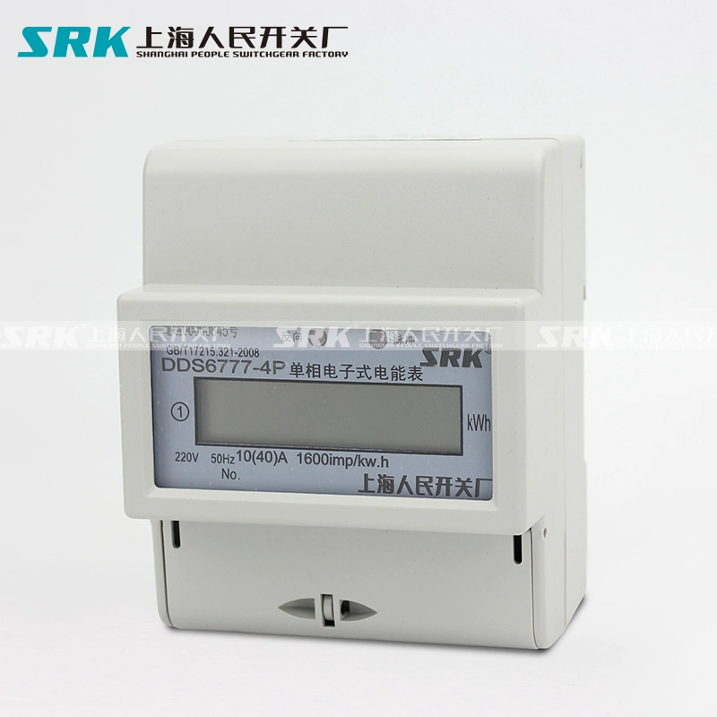 Dds6777 4p Single Phase LCD DIN Rail Watt-Hour Energy Kwh Meter