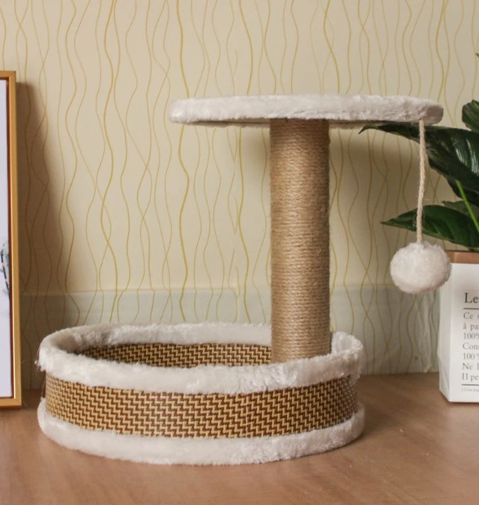 Rattan Chair Round Table Cat Jumping Platform Pet Toys