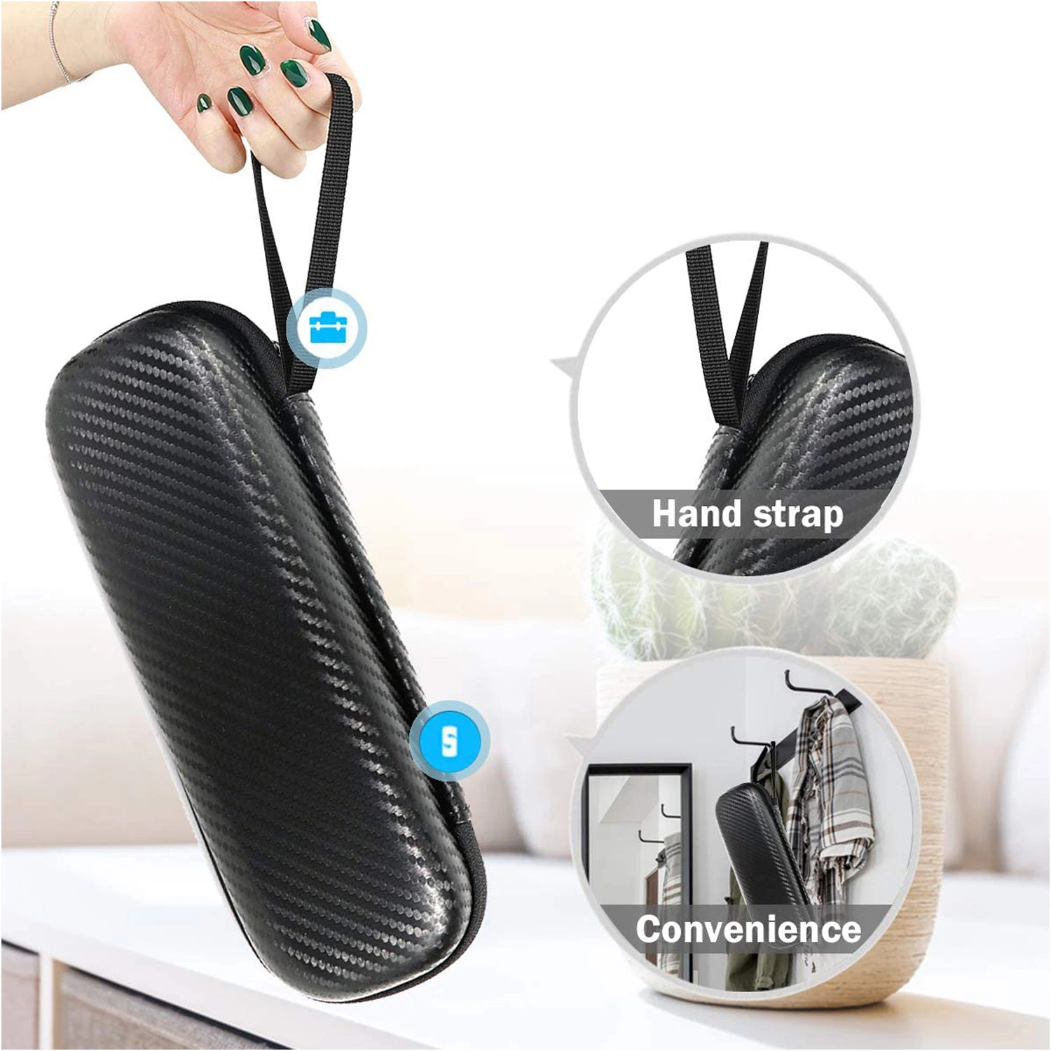 Waterproof Black EVA Case Bag for Toothbrush Storage