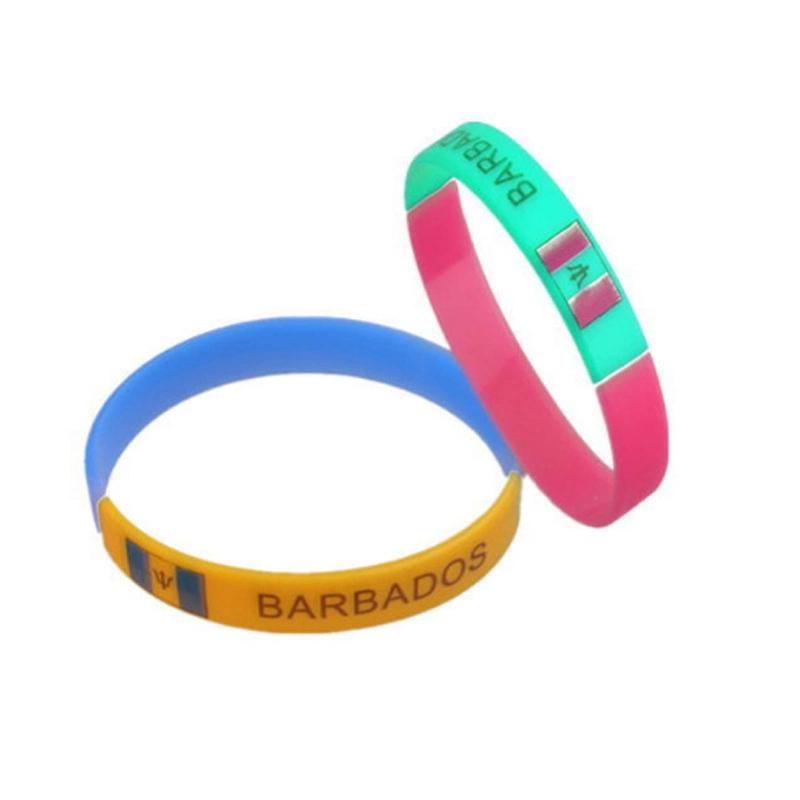 Logotipo de moda personalizada Sport bracelete de silicone de Borracha