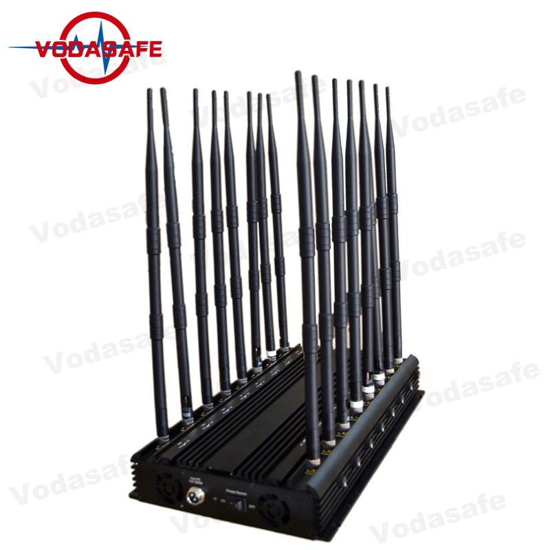 16 antennes 2g 3g 4G WiFi GPS Utilisation en intérieur signal de téléphone Mobile Jammer UHF VHF Lojack Spam Blocker d'appel