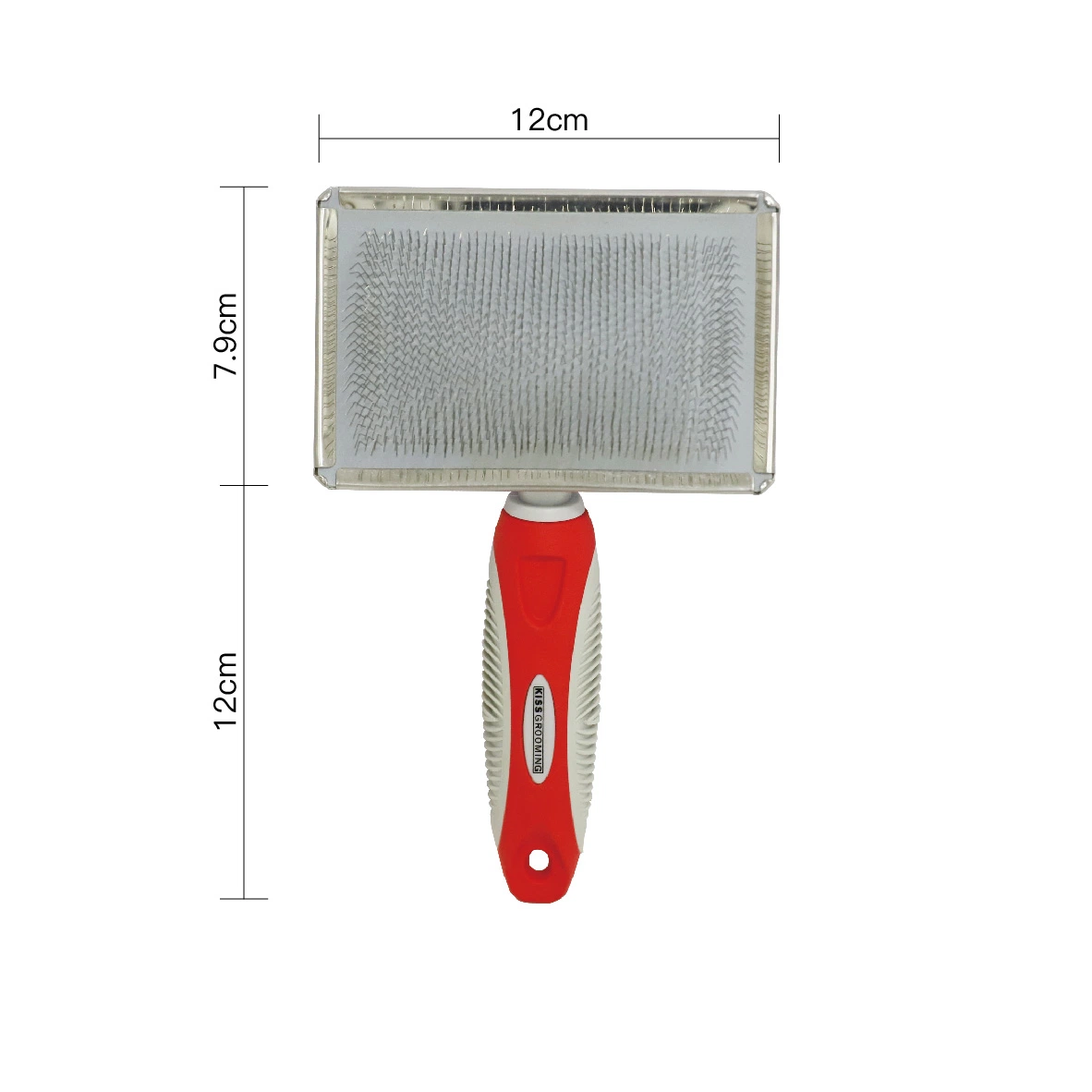 Brosse Kiss Slicker avec dents douces pour éliminer les nœuds et les emmêlements.