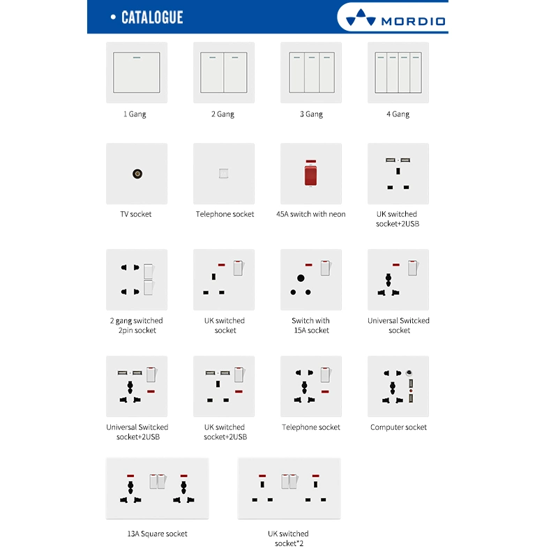 A2 Socket 45A Double Pole Switch Control Air Condition Wall Switch