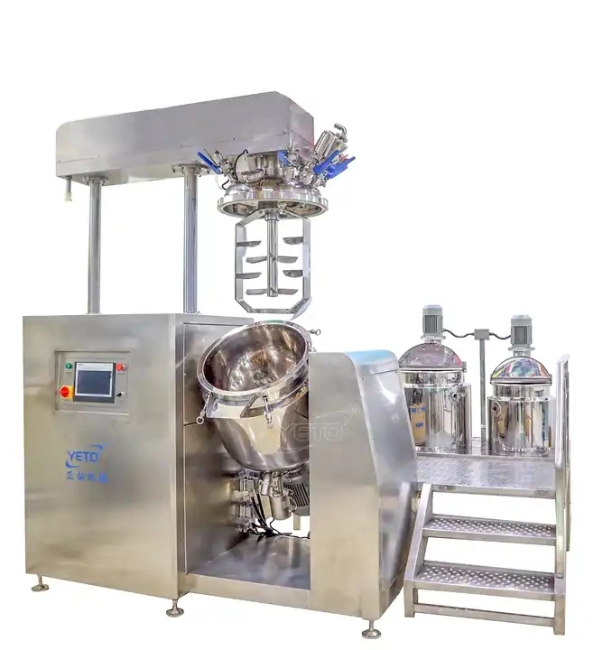 High Quality Hydraulic Lifting Vacuum Emulsifying Homogenizer Mixer Stirrer Reactor Cosmetic Manufacturing Equipment