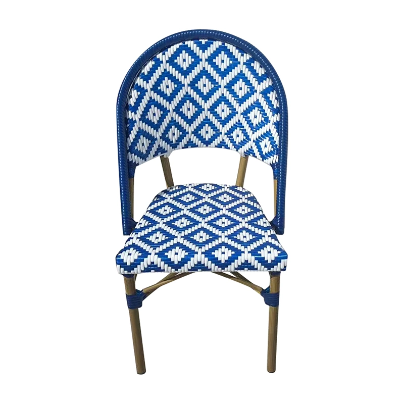 Hot Sell PE Rattan Woven Outdoor Wholesale/Supplier Iron Frame Metal Patio Cafe Garden Dining Chair with Waterproof Cushion