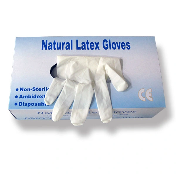 Gants de latex médicaux jetables blanc