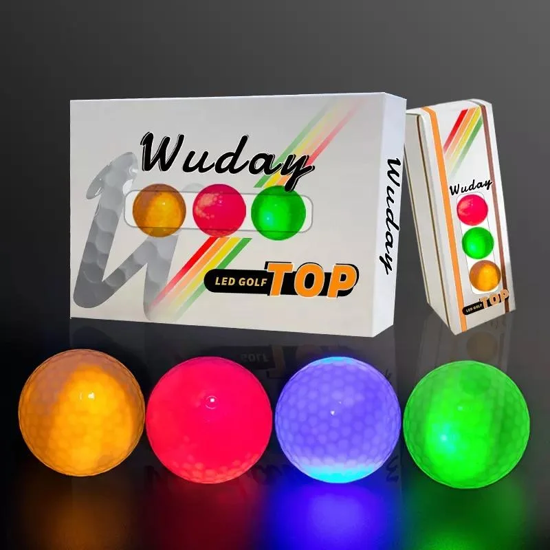 Factory Price Custom Logo Multiple Colors High Bounce Glow Flashing Light LED Golf Balls