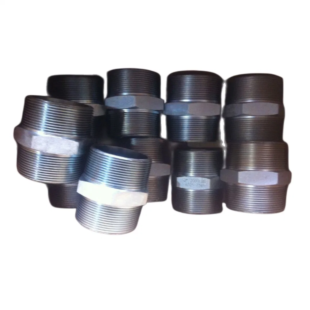 DN25 DN50 DN20 A105 304 316 NPT Galvanized Forged Tbe Hex/Hexagonal Threaded/Thread Forged BS 3799 Reducing Black Carbon Stainless Steel Nipple