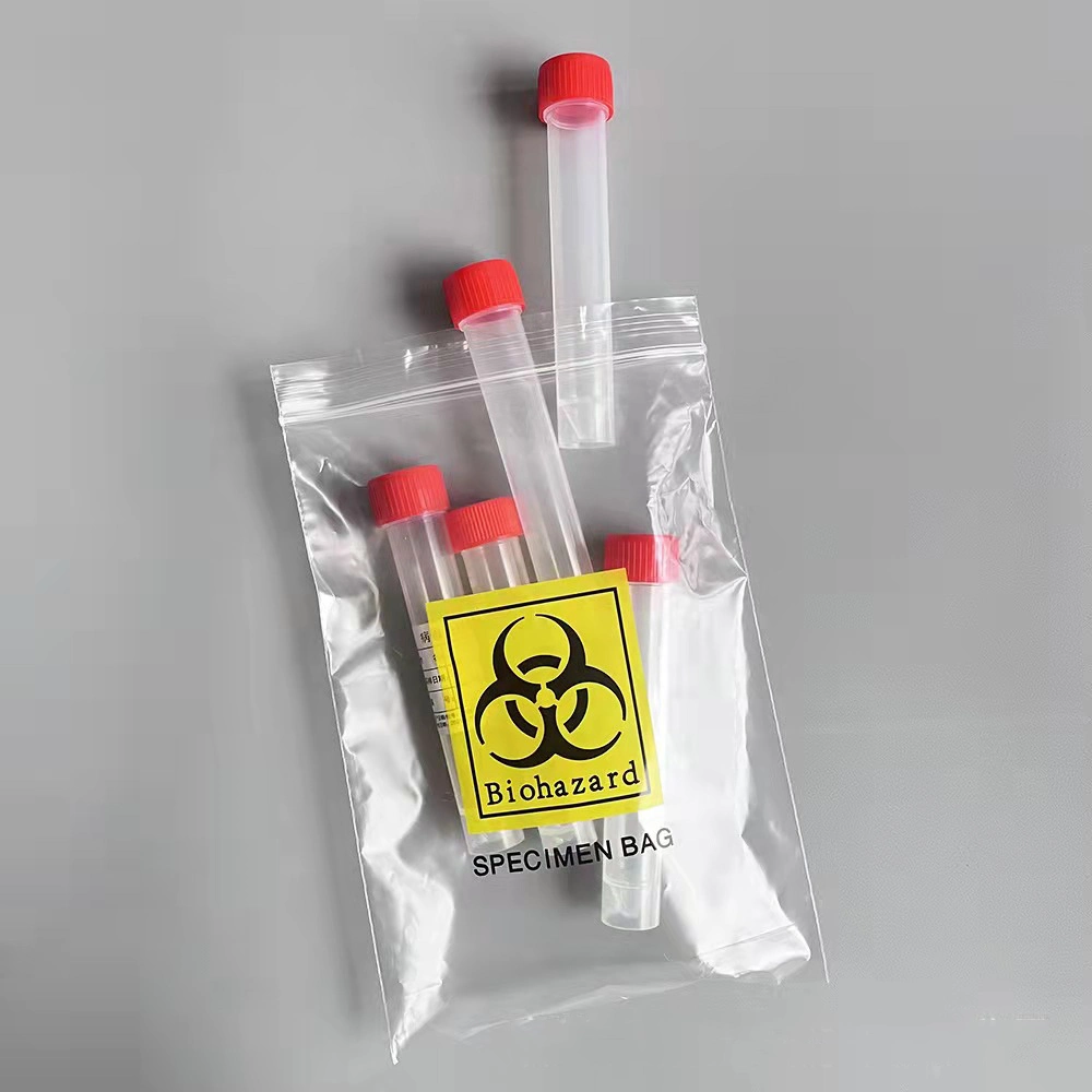 Venta caliente de recuperación médica Biohazard Ripstop Colección Transporte Ziplock comprimido de plástico con cierre de cremallera la cremallera de la bolsa de espécimen