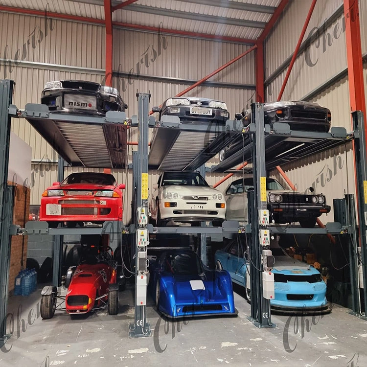 Garage Triple Level Sport Car Storage Four Post Parking Lift System