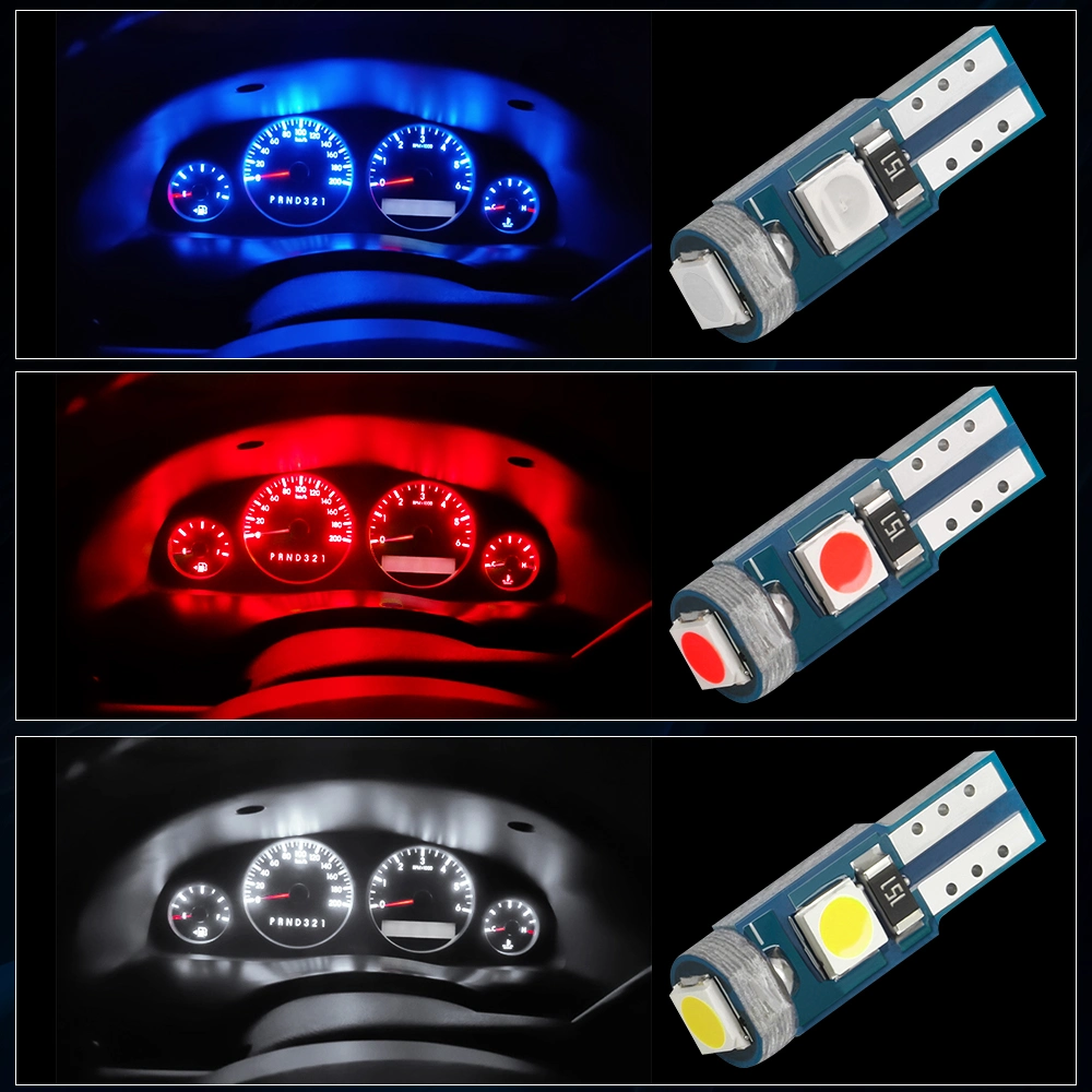 Haizg Wholesale/Supplier Universal Super Bright T5 LED Lamp Car Bulb Blue Red White Auto Light Small Light Bulbs