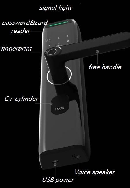 Touch Chz9 Screen Digital Keypad Biometric Fingerprint Door Lock