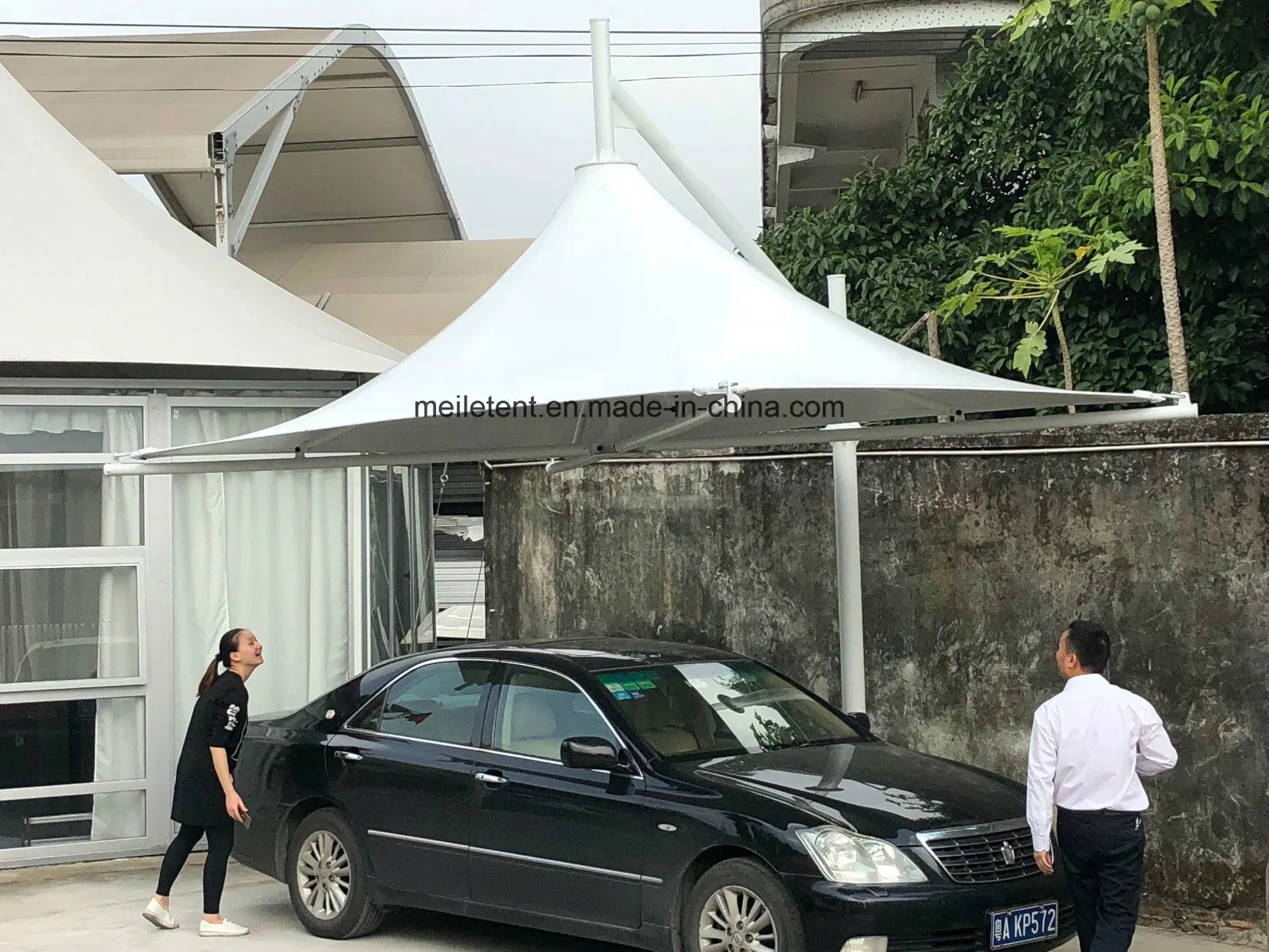 Luxury Car Parking Shade Membrane Stretched Tent for Villa