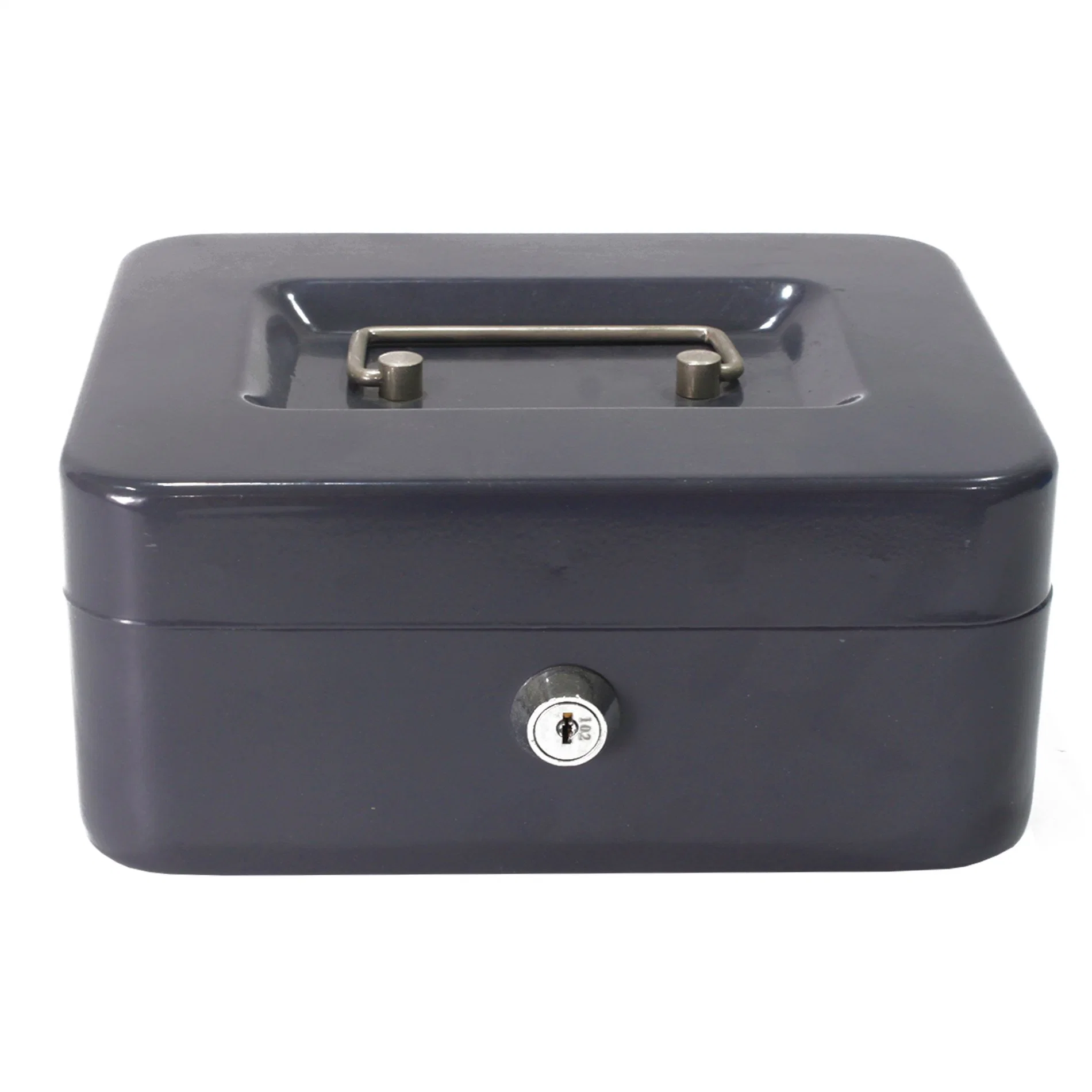 Uni-Sec Cute Iron Metal Mini Money Safe Box Cash Safe with Lock Cash Chest Money-Box Cash-Box Locker with Plastic Tray Inside for Euro Coins Cashier (CB-20)