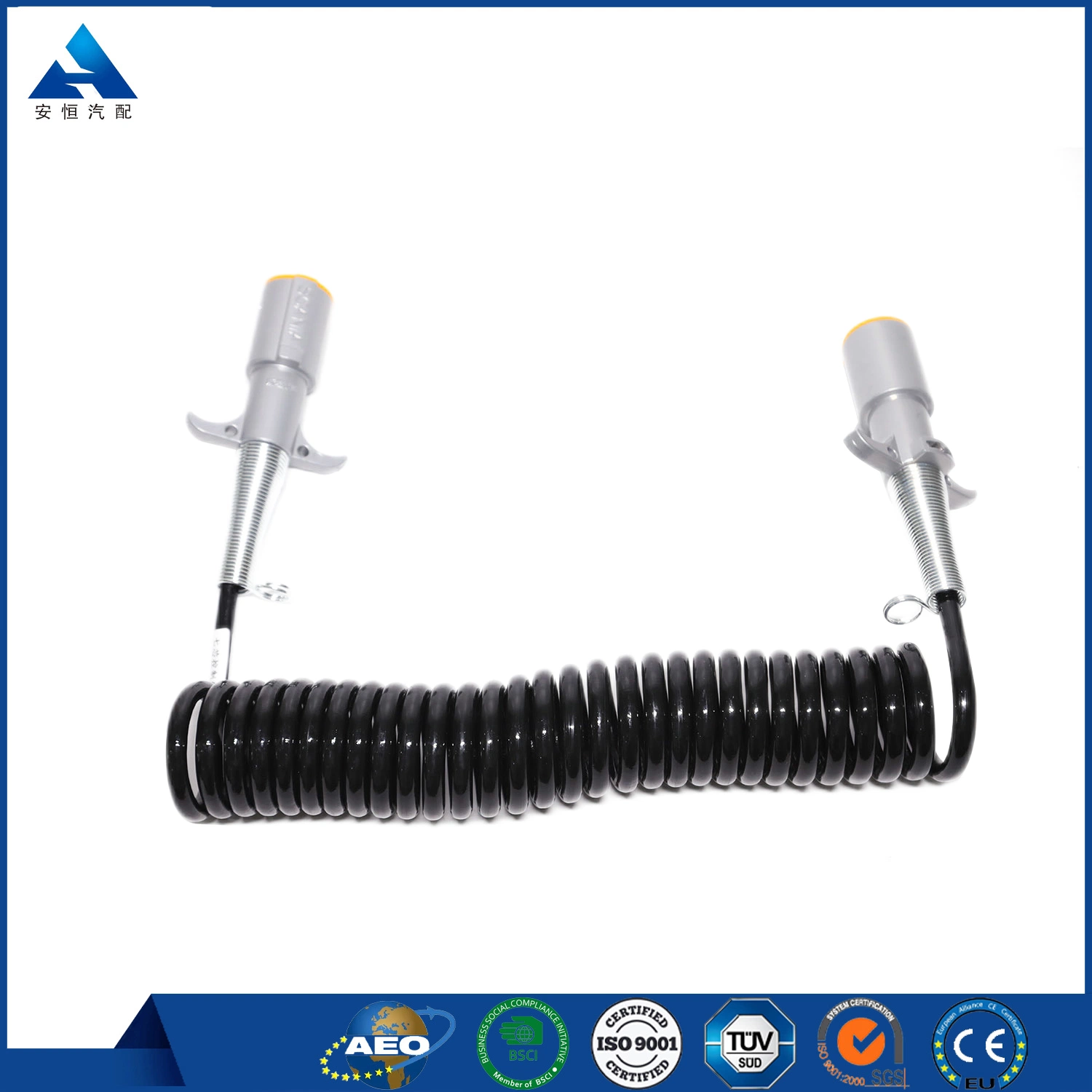 7 Core Trailer Connectors Spiral Coil Wire Cable Retractable Extension Cord Hot for Sell