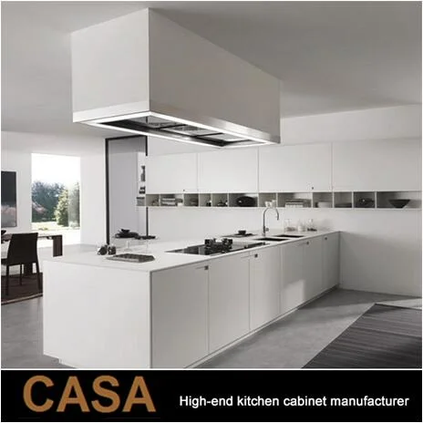 High End Custom Kitchen Furniture Madeira sólida compensado Shaker White Armários de cozinha