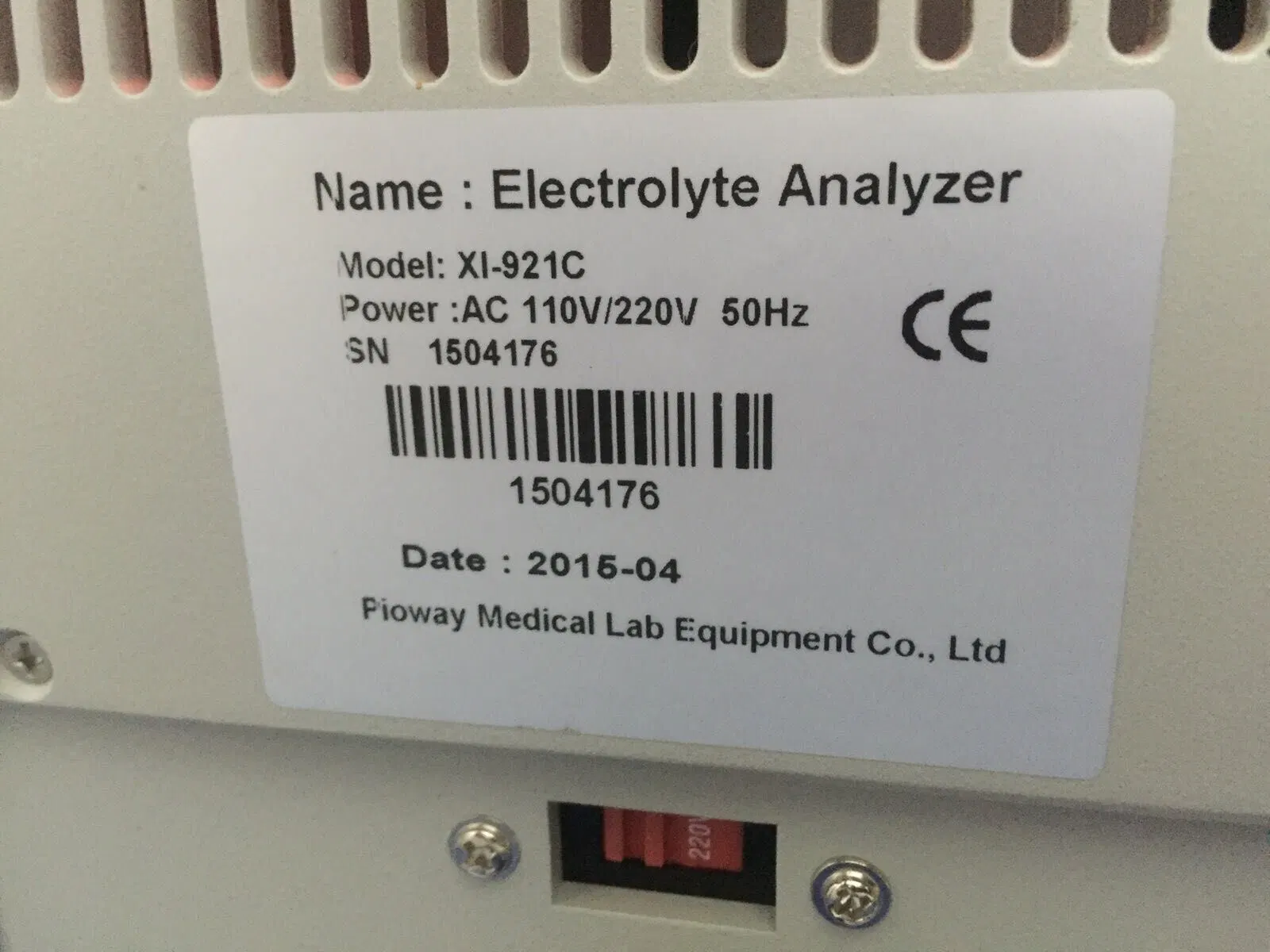 Électrolyte pour instrument médical de laboratoire de dispositif de machine hospitalier (XI-921F)