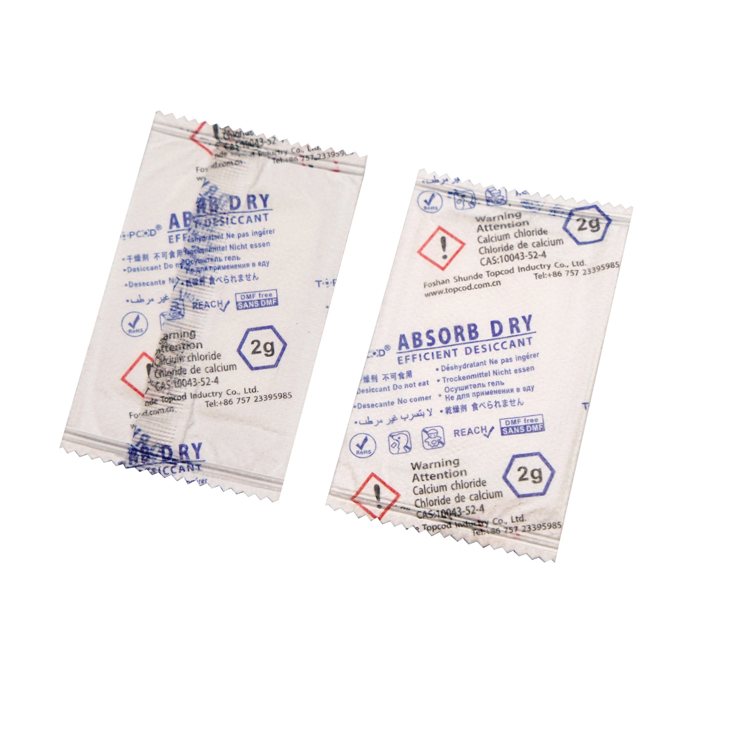 2g 5g 10g 25g Superdry Calcium Chloride Desiccant Packs for Garments Anti-Mould and Moisture-Proof