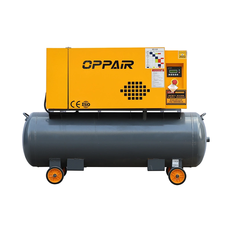 3.7kw 4.5kw 5.5kw 7.5kw 11kw Single Phase Pm VSD VFD Energy Saving Variable Frequency Start Fixed Speed Electric Mobile Screw Air Compressor for Auto Mechanic